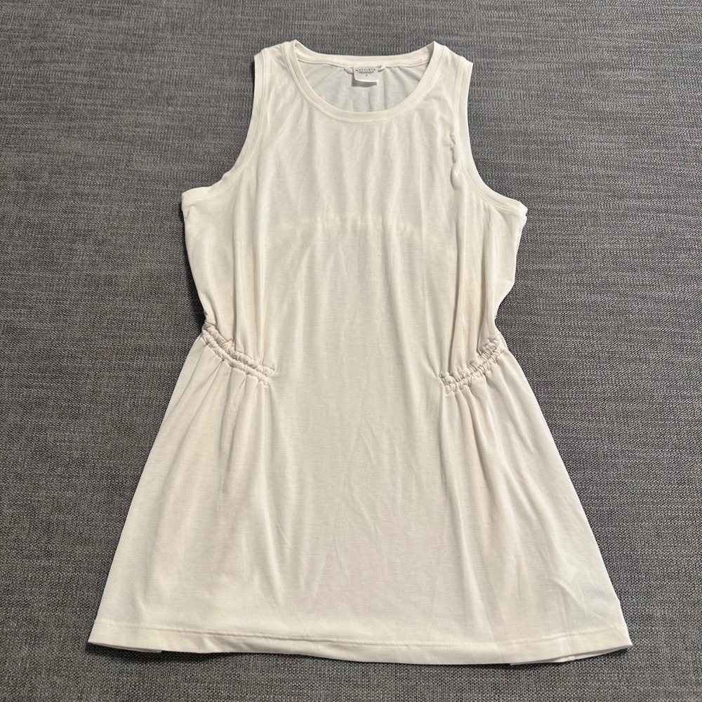 Athleta Tank Top Women Medium Cream Cinched Waist Activewear Tank